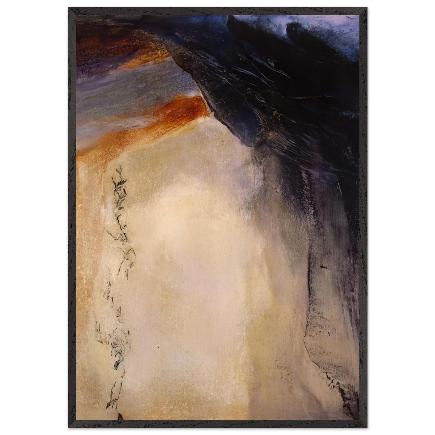 21 08 1995 1995 - Zao Wou-Ki 70x100 cm / 28x40 inches Framed Art Print – Black Wooden Frame