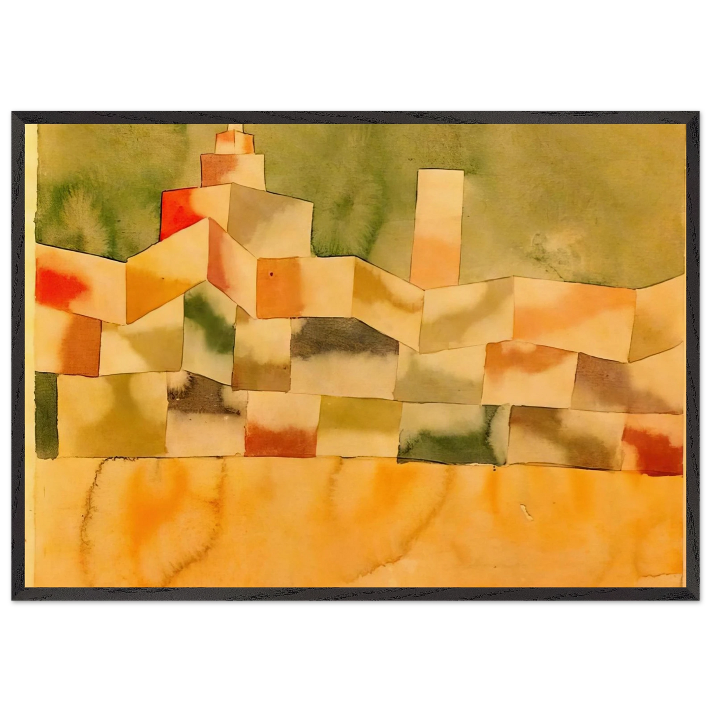 ORIENTAL ARCHITECTURE 1929 - Paul Klee Framed Art Print – Black Wooden Frame - Default Title - -Framed Art Print