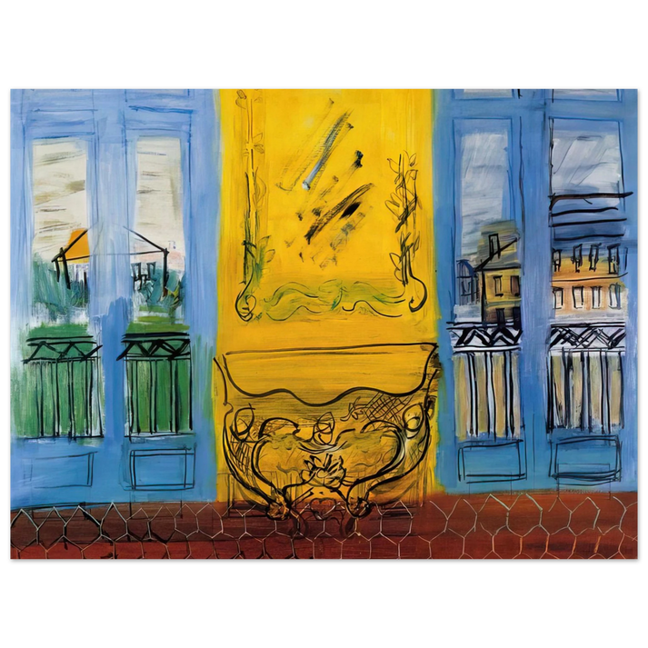 Raoul Dufy - CONSOLE WITH TWO WINDOWS 1948 75x100 cm / 30x40inches Fine Art Poster