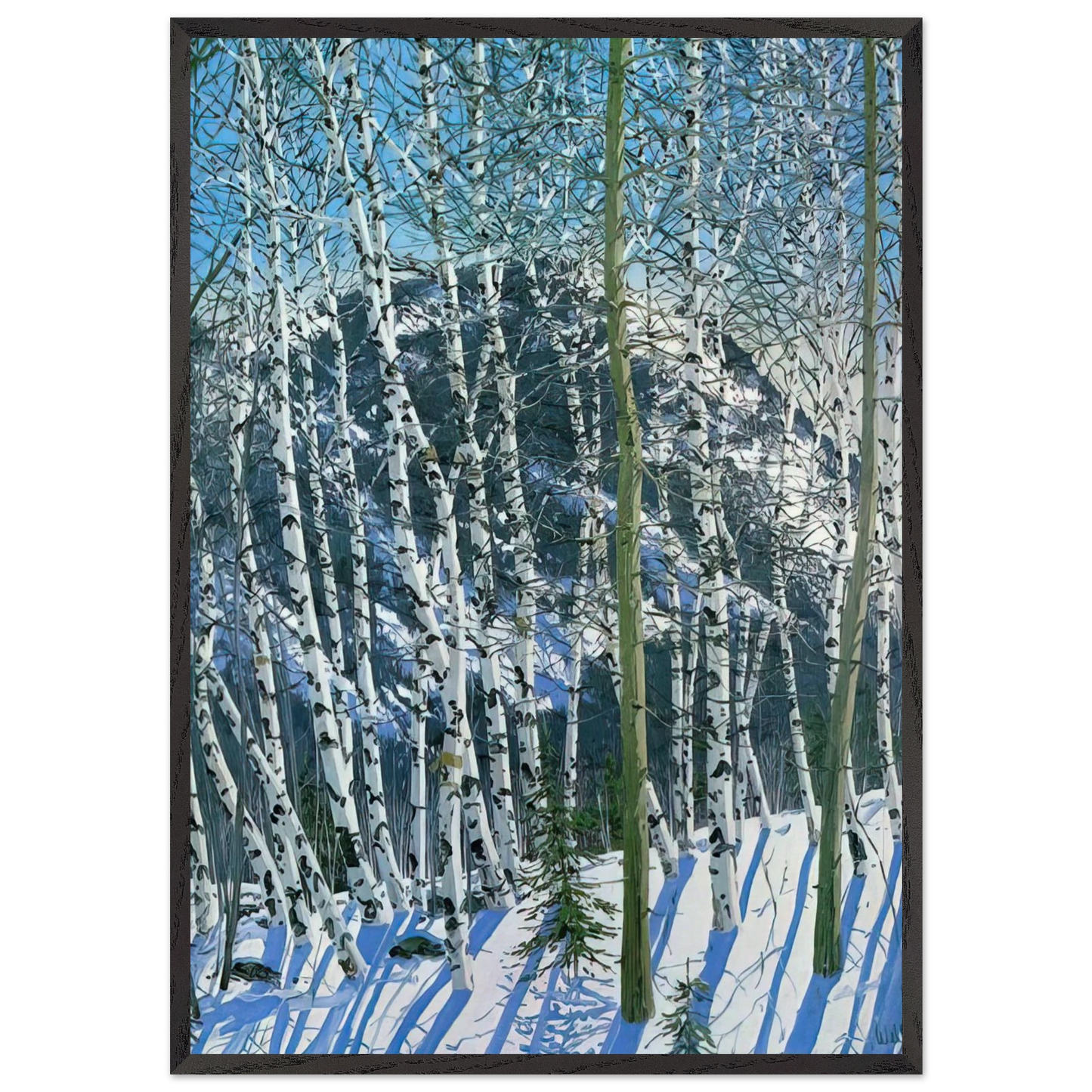 Birches - 2005 - Neil Welliver 70x100 cm / 28x40 inches Framed Art Print – Black Wooden Frame