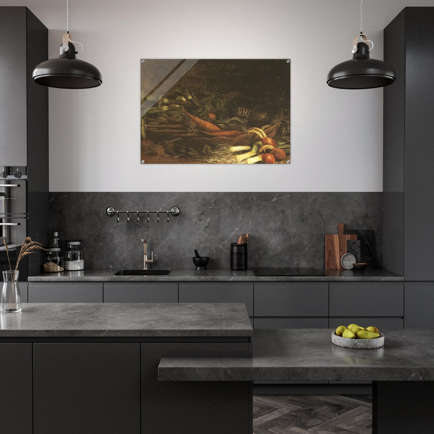 Still life with a basket of vegetables - Vincent van Gogh Acrylic Print - 70x100 cm / 28x40″ inches | Vincent van Gogh Wall Art | Vincent van Gogh Prints