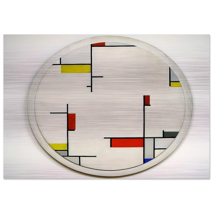 Relational Painting, Tondo #1 - 1944 - Fritz Glarner Brushed Aluminum Print - 70x100 cm / 28x40 inches | Fritz Glarner Aluminum Print | Fritz Glarner Prints