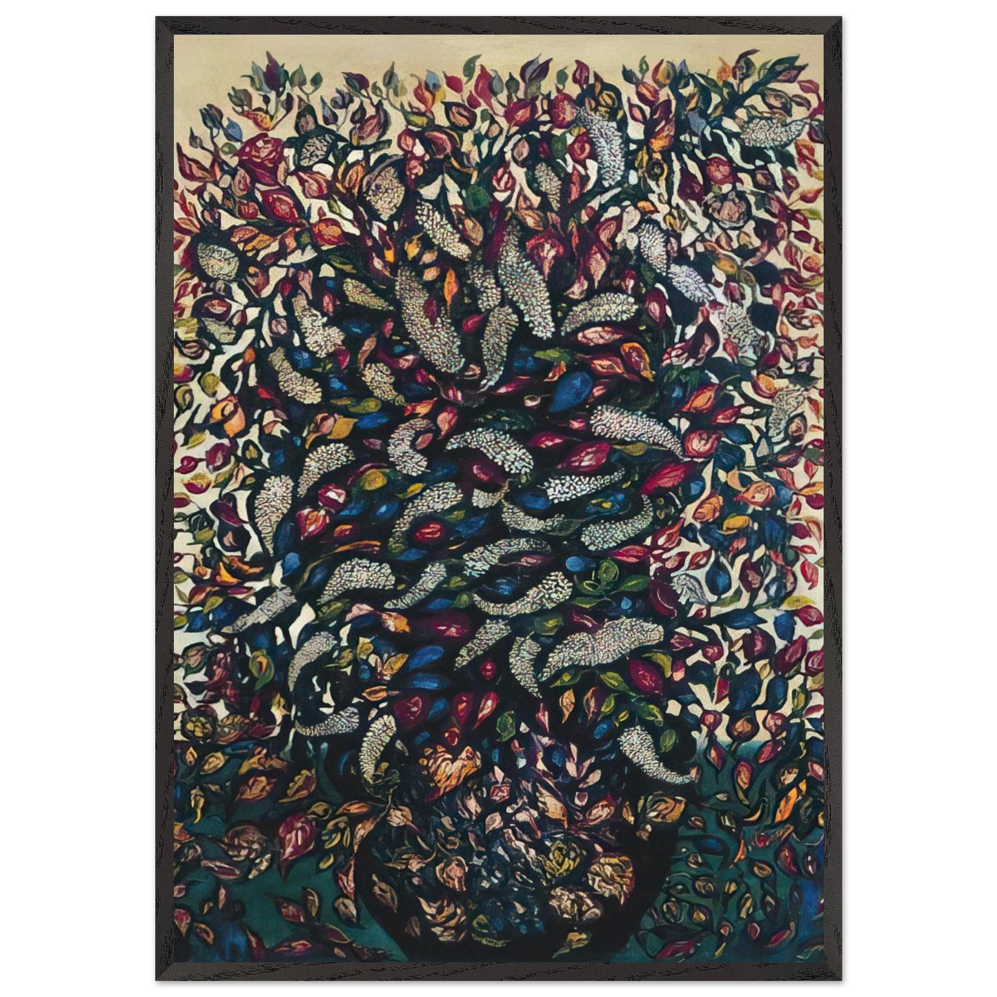 Fleurs et fruits - 1920 - Seraphine Louis Framed Art Print – Black Wooden Frame - Default Title - -Framed Art Print