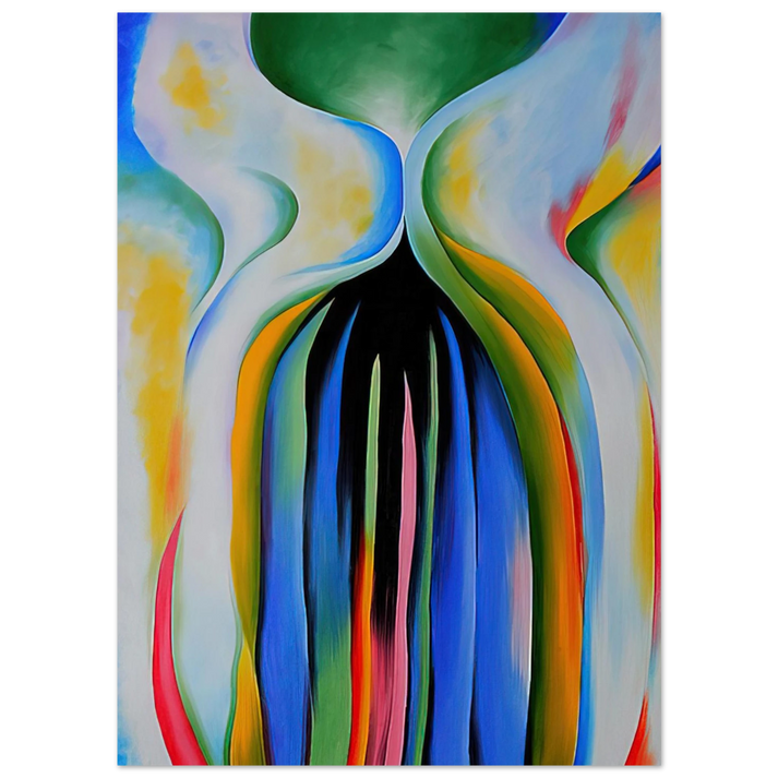 Georgia O'Keeffe - Gray line with black, blue, and yellow Fine Art Poster