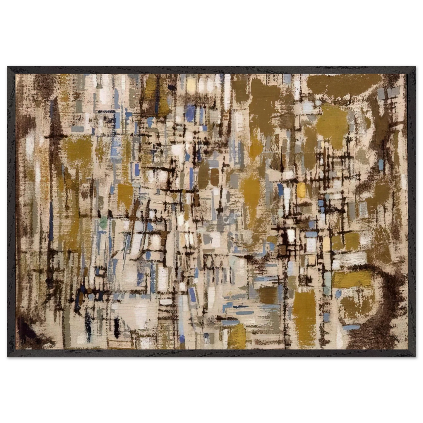 Untitled - 1952 N4 - Maria Helena Vieira da Silva Framed Art Print – Black Wooden Frame - Default Title - -Framed Art Print