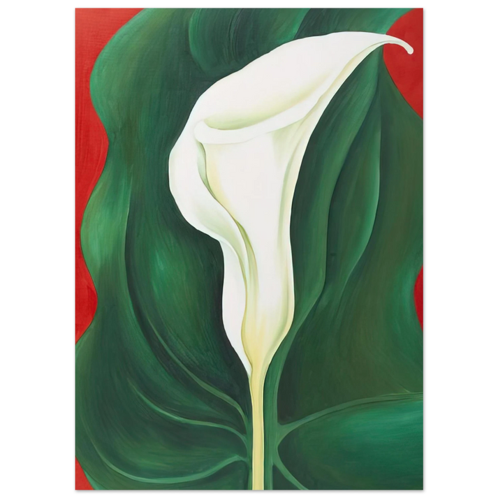 Georgia O'Keeffe - Single Calla Lily Red Fine Art Poster
