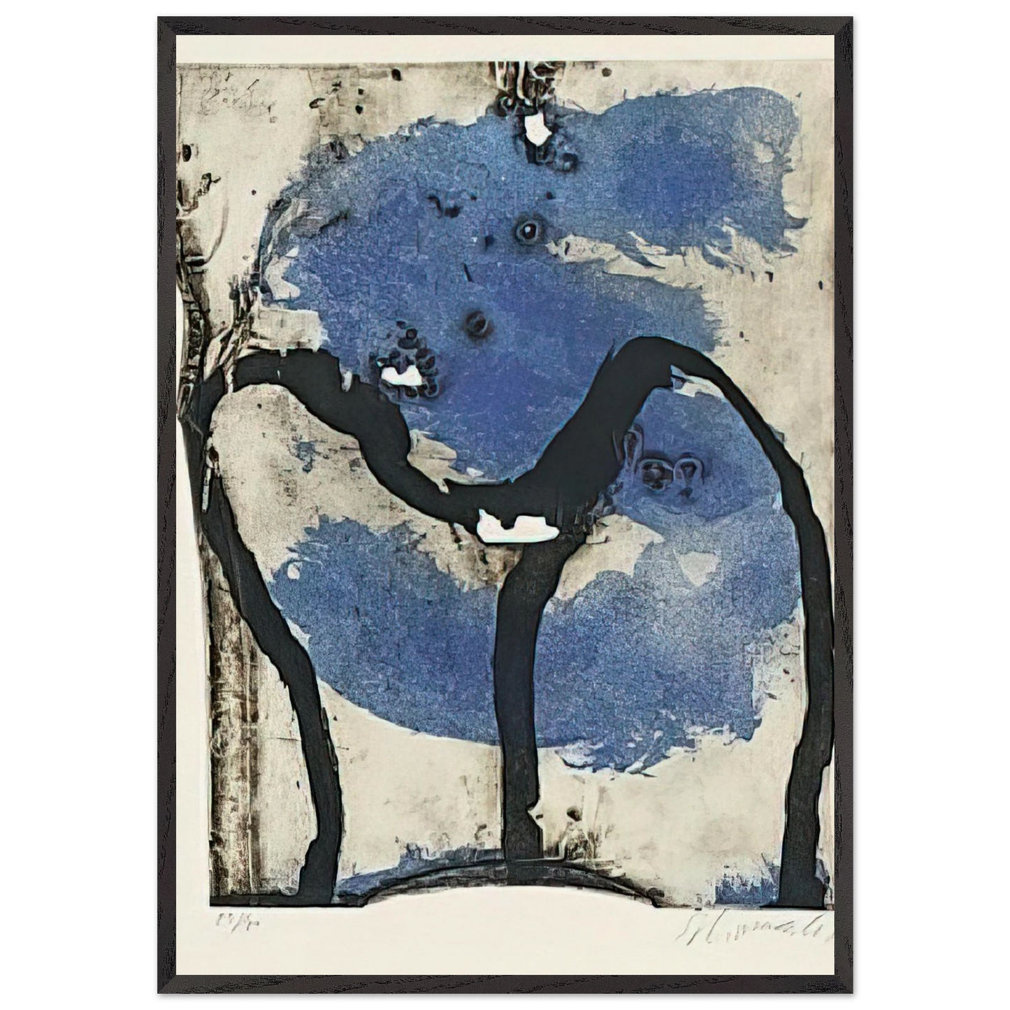 31972 - 1972 - Emil Schumacher 70x100 cm / 28x40 inches Framed Art Print – Black Wooden Frame