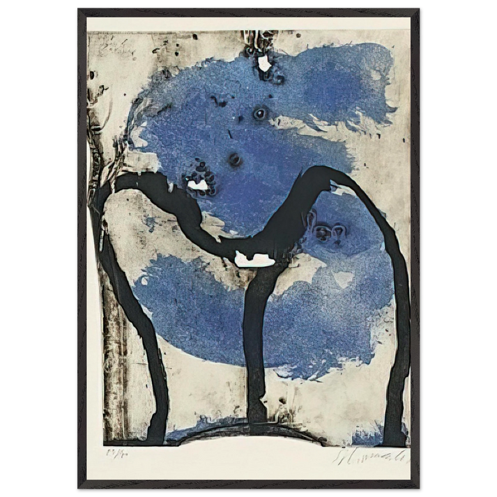 31972 - 1972 - Emil Schumacher 70x100 cm / 28x40 inches Framed Art Print – Black Wooden Frame