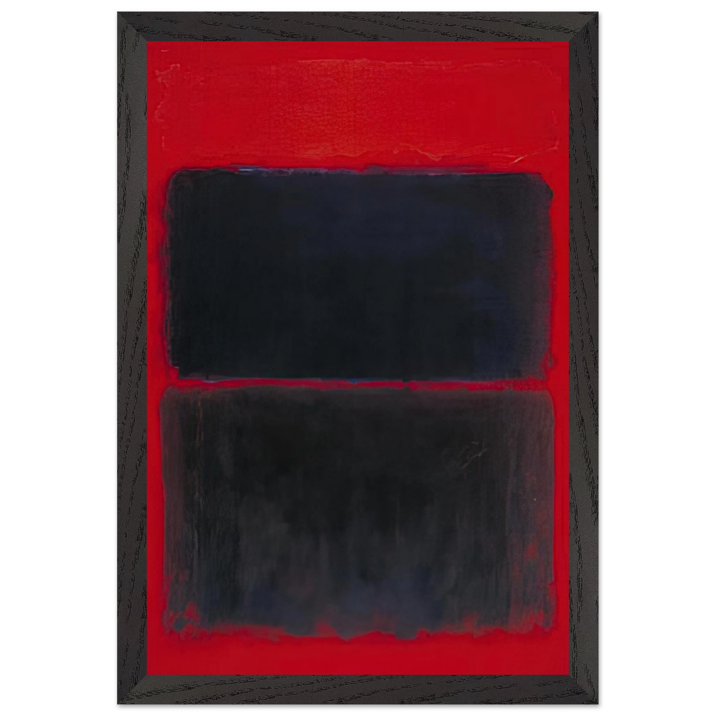 Mark Rothko - Light Red Over Black - 1957 Wall Art - 21x29.7 cm / 8x12" - Premium Wooden Framed Poster With Fine Art Paper - Black frame