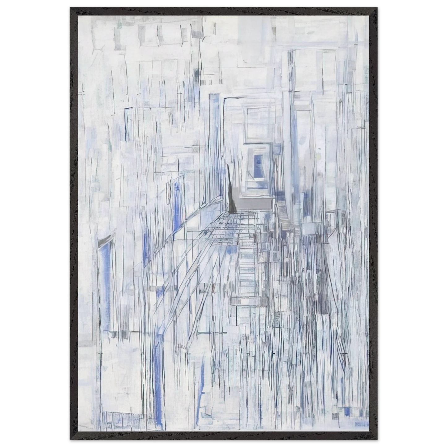 Passage of the Mirrors - 1981 - Maria Helena Vieira da Silva Framed Art Print – Black Wooden Frame - Default Title - -Framed Art Print