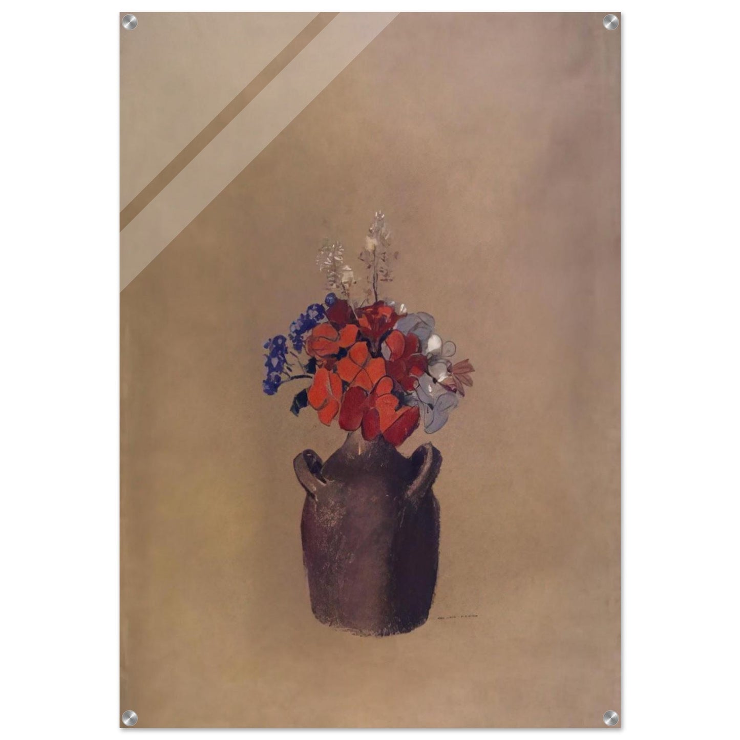 FLOWERS IN A VASE - Odilon Redon Acrylic Print - 70x100 cm / 28x40″ inches | Odilon Redon Wall Art | Odilon Redon Prints