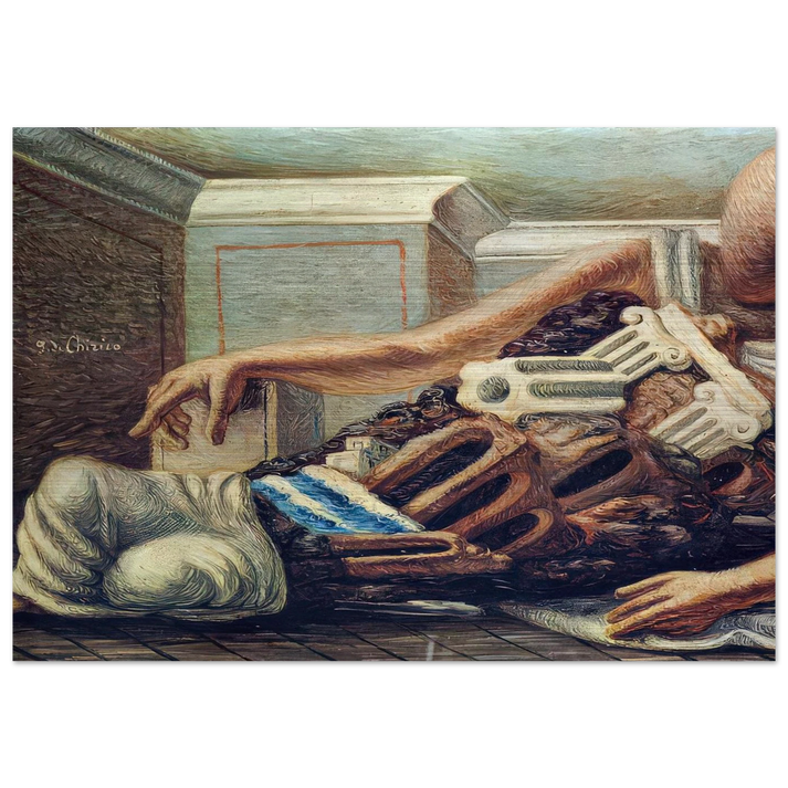 ARCHAEOLOGIST - Giorgio de Chirico Brushed Aluminum Print - 70x100 cm / 28x40 inches | Giorgio de Chirico Aluminum Print | Giorgio de Chirico Prints