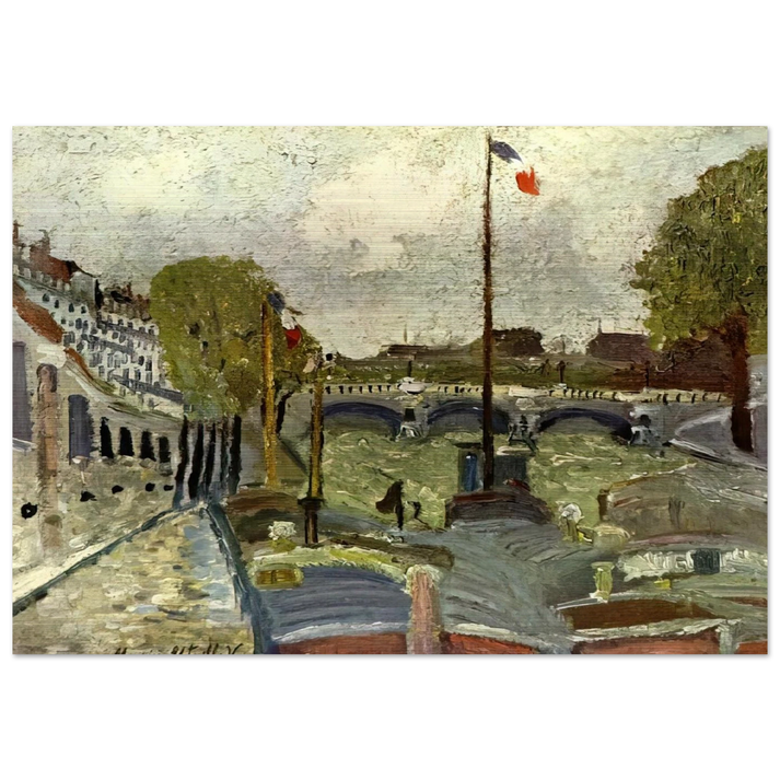 NINE - Maurice Utrillo Brushed Aluminum Print - 70x100 cm / 28x40 inches | Maurice Utrillo Aluminum Print | Maurice Utrillo Prints