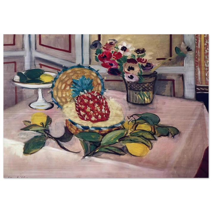 STILL LIFE WITH PINEAPPLES 1 - Henri Matisse Brushed Aluminum Print - 70x100 cm / 28x40 inches | Henri Matisse Aluminum Print | Henri Matisse Prints