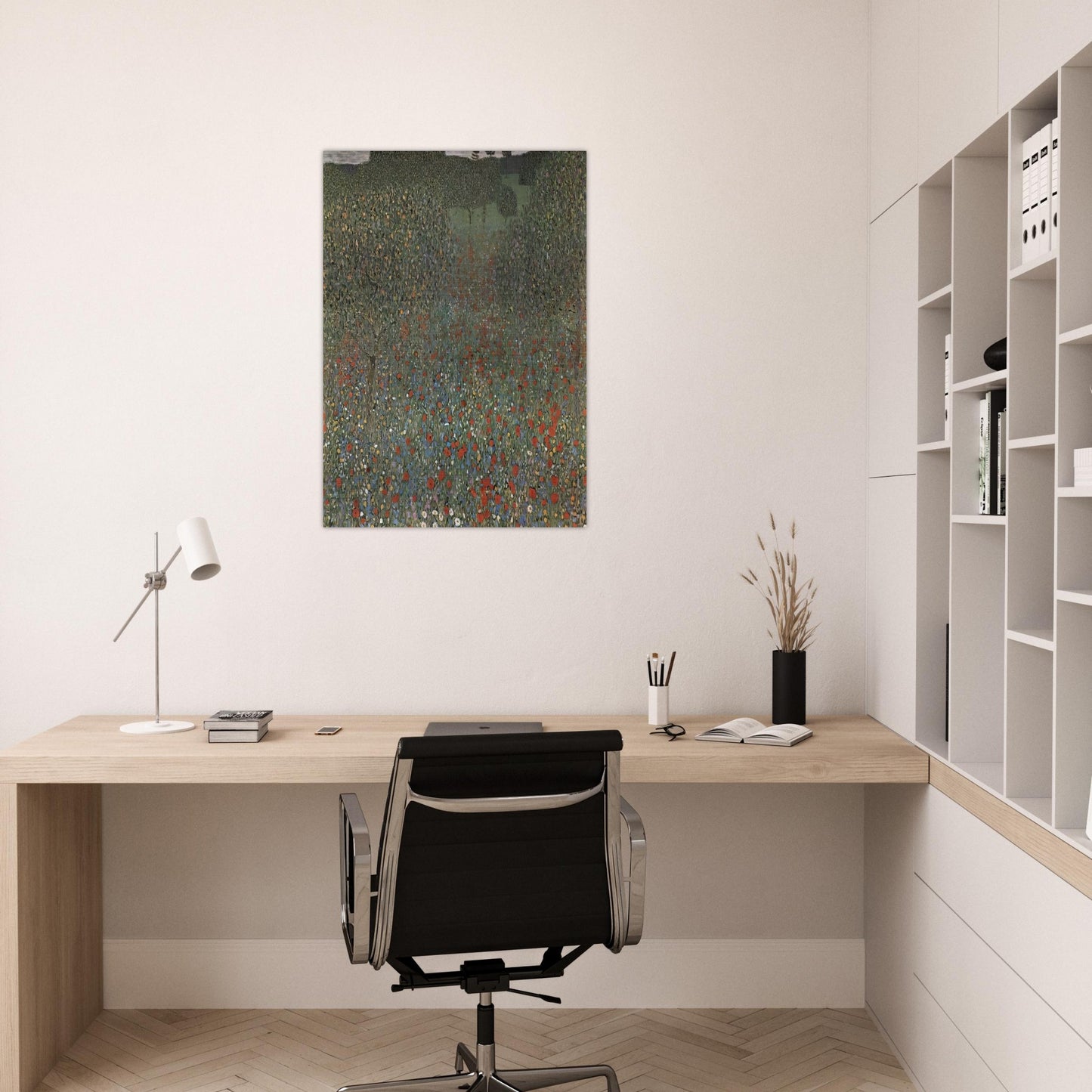 POPPY FIELD - Gustav Klimt Brushed Aluminum Print - 70x100 cm / 28x40 inches | Gustav Klimt Aluminum Print | Gustav Klimt Prints