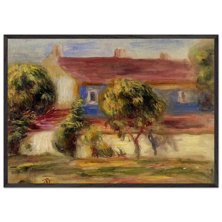 The Artist s House - Pierre-Auguste Renoir 70x100 cm / 28x40 inches Framed Art Print – Black Wooden Frame