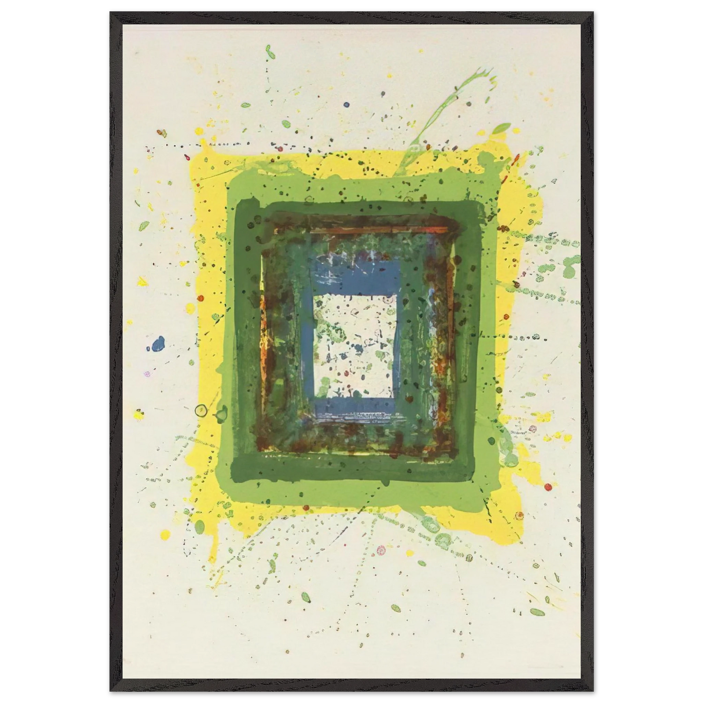 Untitled SF 354 - Sam Francis Framed Art Print – Black Wooden Frame - Default Title - -Framed Art Print