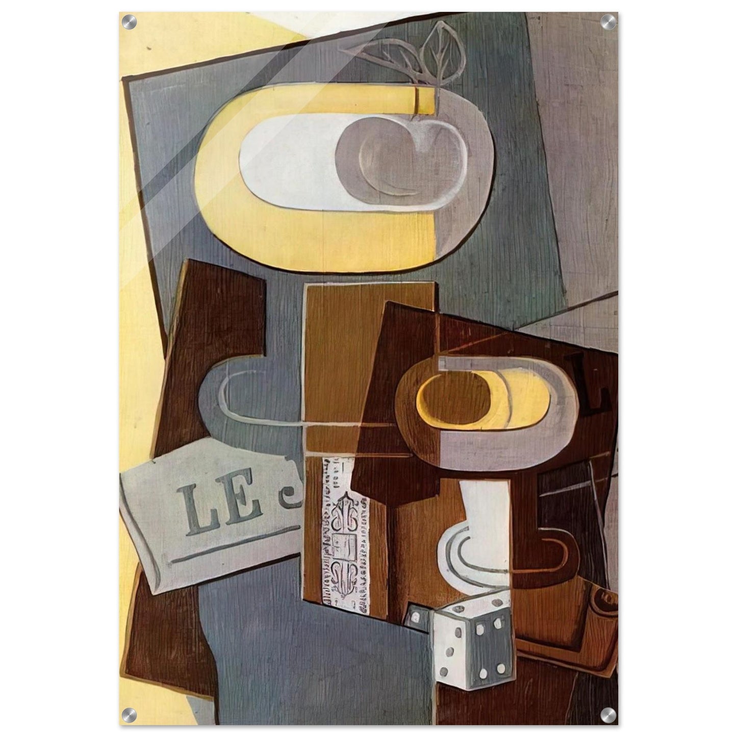 THE DICE 1922 - Juan Gris Acrylic Print - 70x100 cm / 28x40″ inches