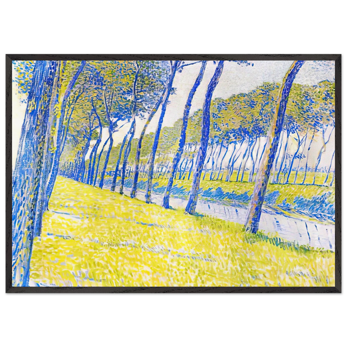 CANAL IN FLANDERS 1894 - Theo van Rysselberghe 70x100 cm / 28x40 inches Framed Art Print – Black Wooden Frame
