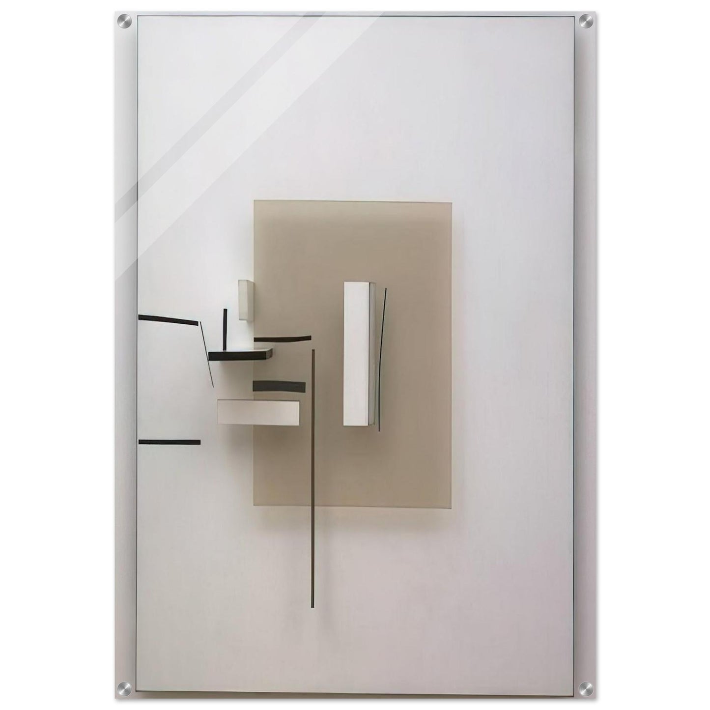 SYNTHETIC CONSTRUCTION WHITE AND BLACK 1966 - Victor Pasmore Acrylic Print - 70x100 cm / 28x40″ inches