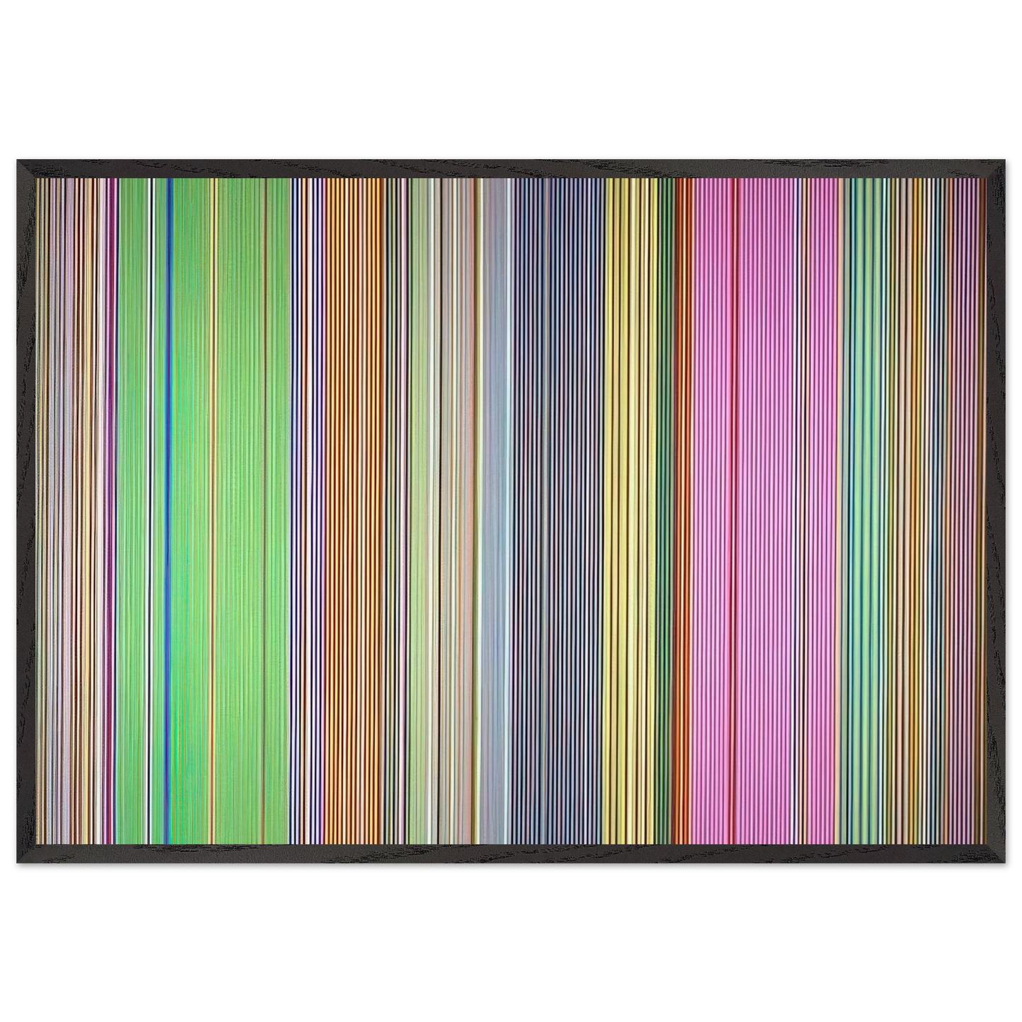 Raspberry Icicle - 1967 - Gene Davis Framed Art Print – Black Wooden Frame - Default Title - -Framed Art Print