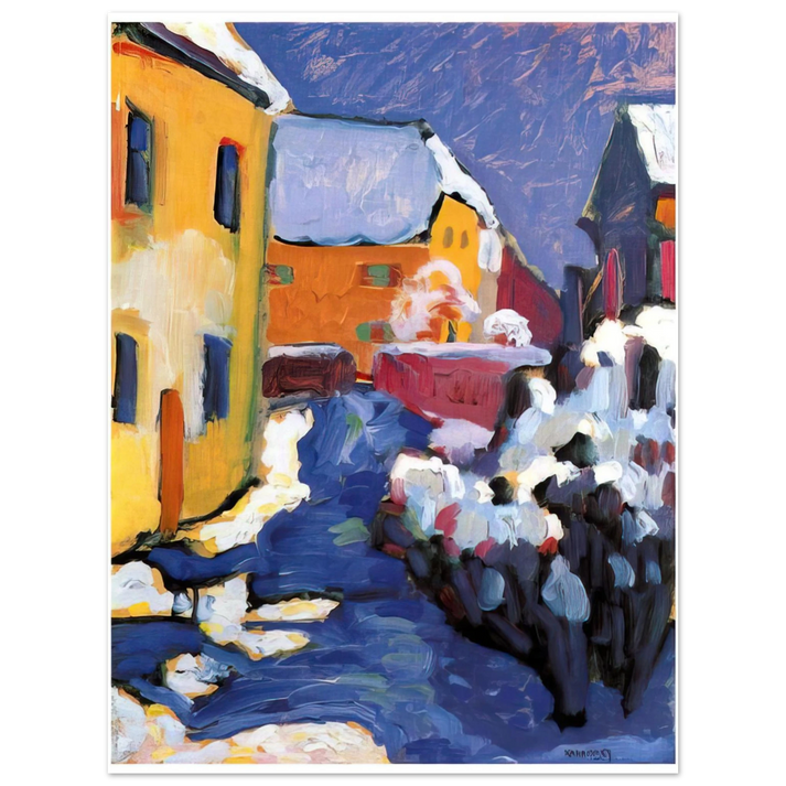 Wassily Kandinsky - CEMETERY AND VICARAGE IN KOCHEL 1909 75x100 cm / 30x40inches Fine Art Poster