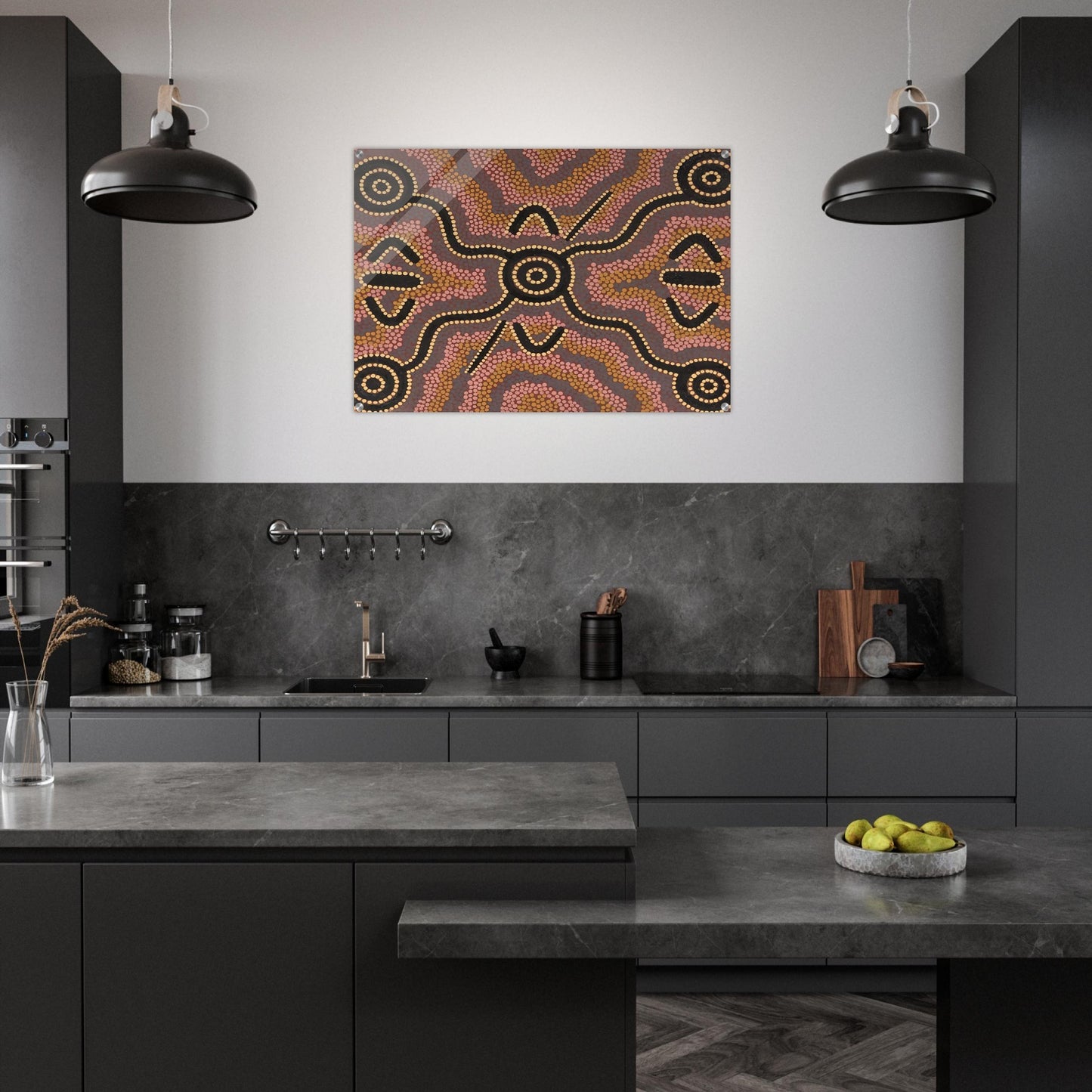 Untitled - 1980 - Clifford Possum Tjapaltjarri Acrylic Print - 70x100 cm / 28x40″ inches