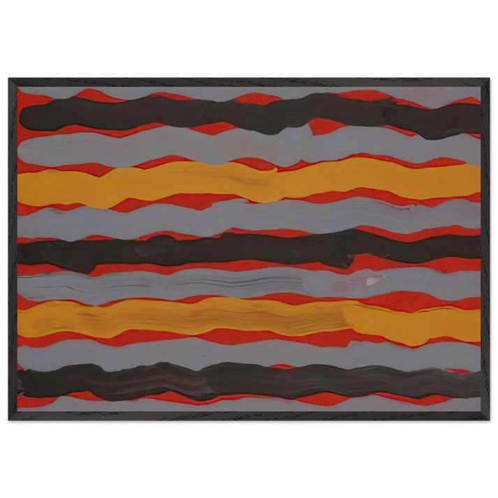 Spear Dreaming - 2001 - Clifford Possum Tjapaltjarri 70x100 cm / 28x40 inches Framed Art Print – Black Wooden Frame