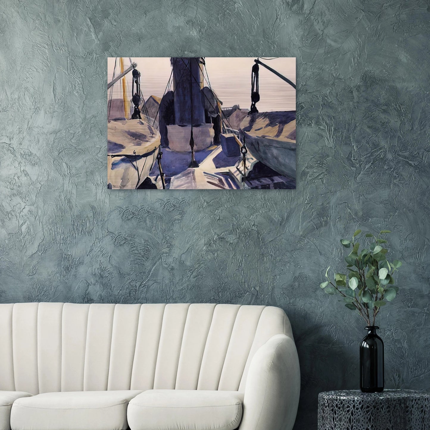 Funnel of Trawler - Edward Hopper Brushed Aluminum Print - 70x100 cm / 28x40 inches | Edward Hopper Aluminum Print | Edward Hopper Prints