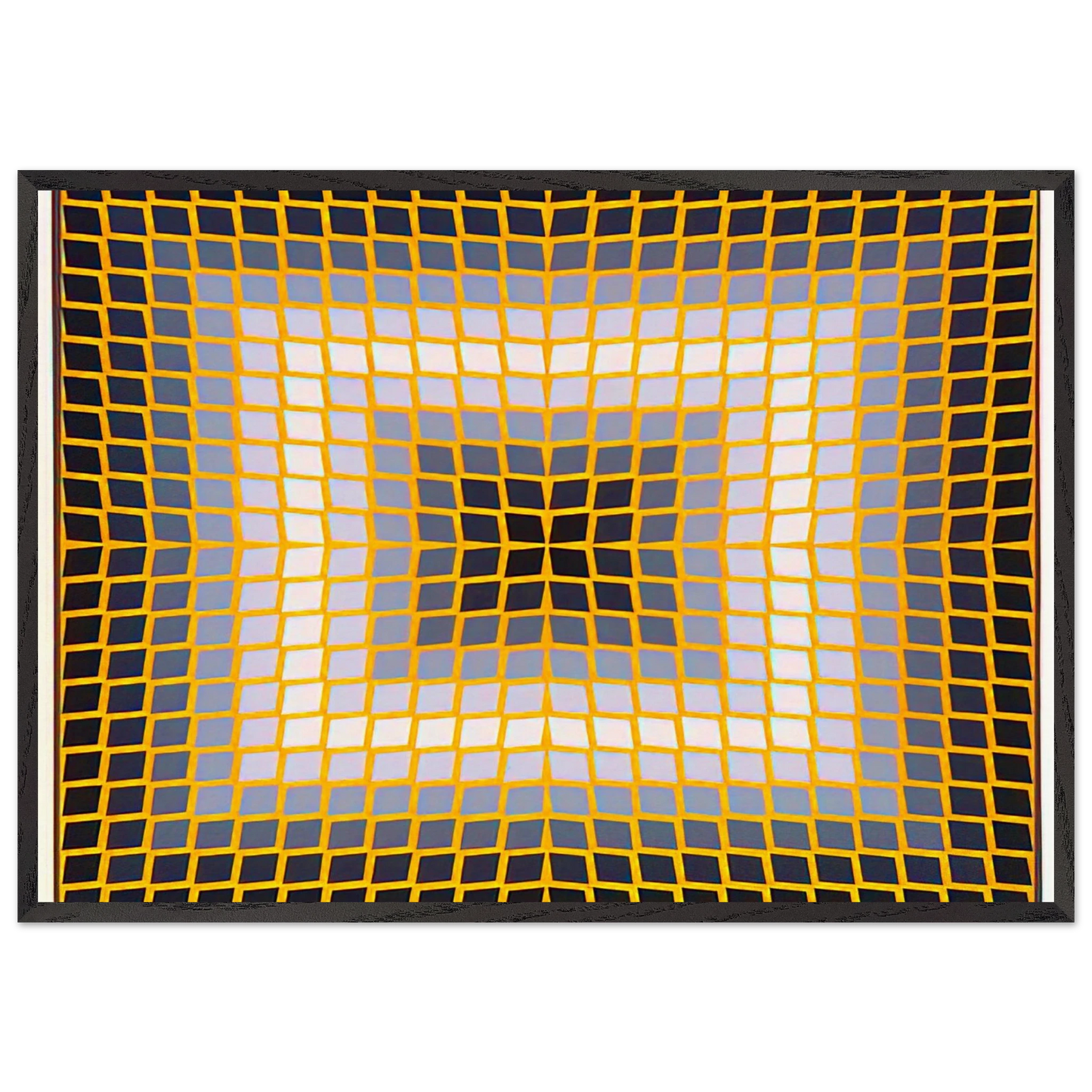 Quasar Dia - 1965 - Victor Vasarely 70x100 cm / 28x40 inches Framed Art Print – Black Wooden Frame