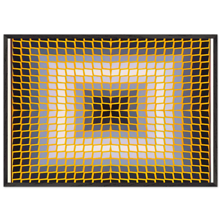 Quasar Dia - 1965 - Victor Vasarely 70x100 cm / 28x40 inches Framed Art Print – Black Wooden Frame