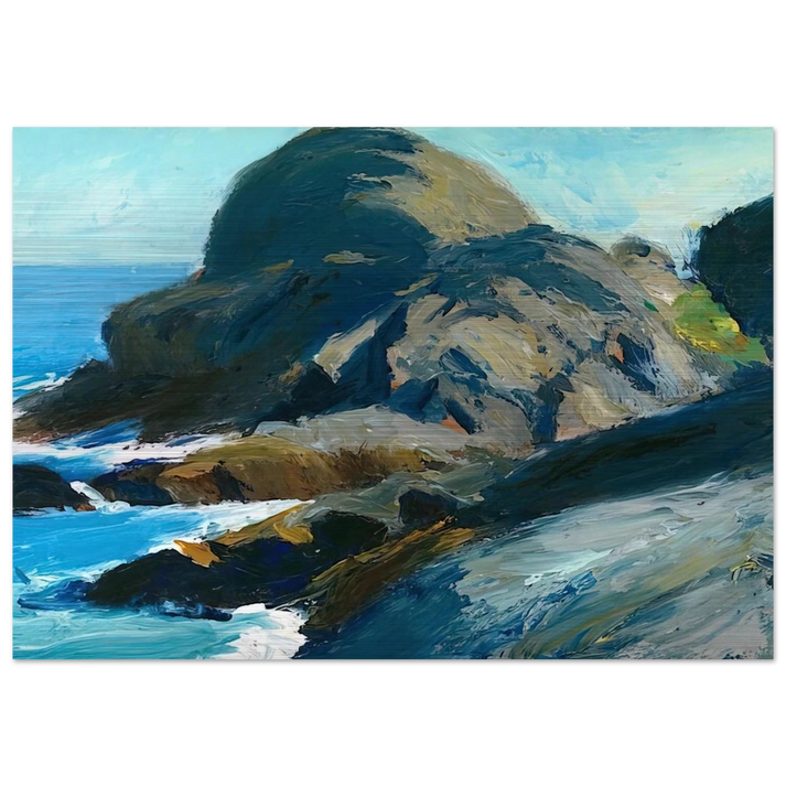Rocky Shore - Edward Hopper Brushed Aluminum Print - 70x100 cm / 28x40 inches | Edward Hopper Aluminum Print | Edward Hopper Prints
