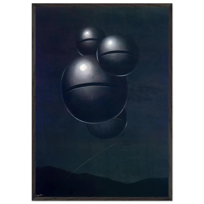 THE VOICE OF SPACE 1928 1 - Rene Magritte 70x100 cm / 28x40 inches Framed Art Print – Black Wooden Frame
