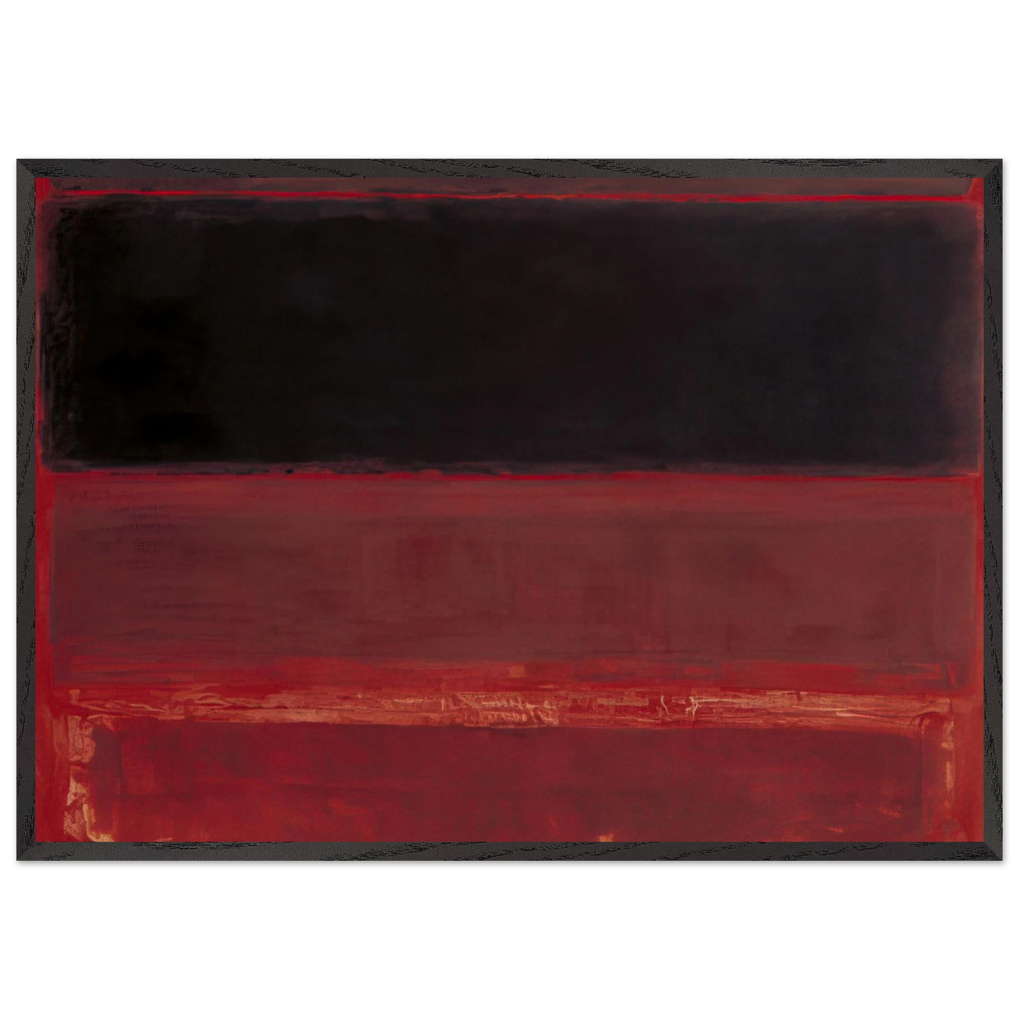 Four Darks in Red - 1958 - Mark Rothko 70x100 cm / 28x40 inches Framed Art Print – Black Wooden Frame