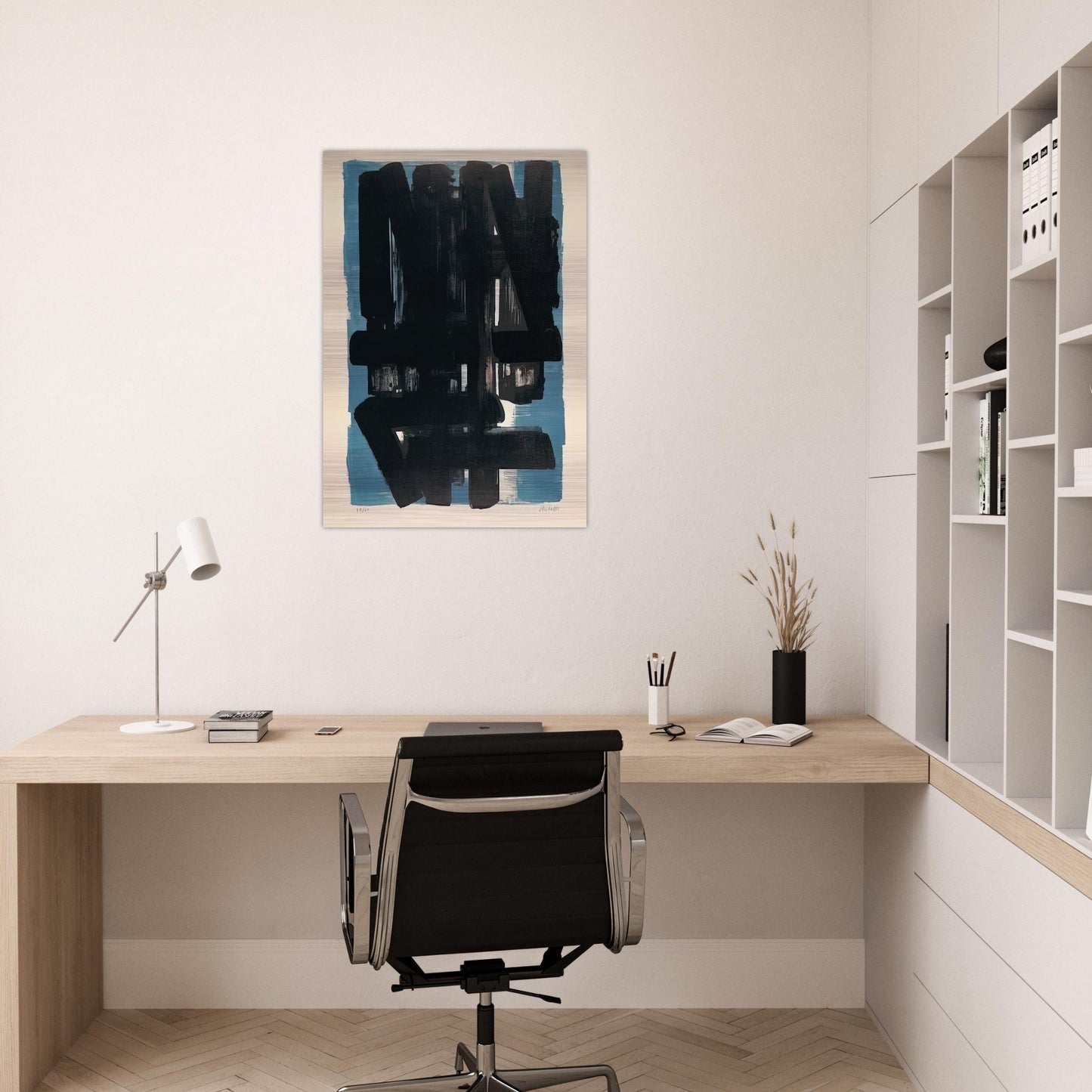 Lithographie No. 5 - 1957 - Pierre Soulages Brushed Aluminum Print - 70x100 cm / 28x40 inches | Pierre Soulages Aluminum Print | Pierre Soulages Prints