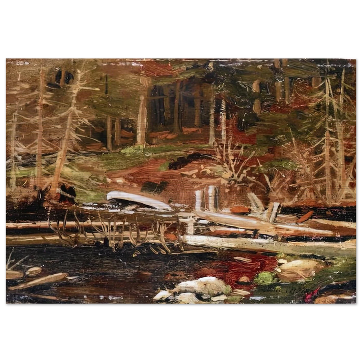 OLD LUMBER DAM ALGONQUIN PARK 1912 - Tom Thomson Brushed Aluminum Print - 70x100 cm / 28x40 inches | Tom Thomson Aluminum Print | Tom Thomson Prints