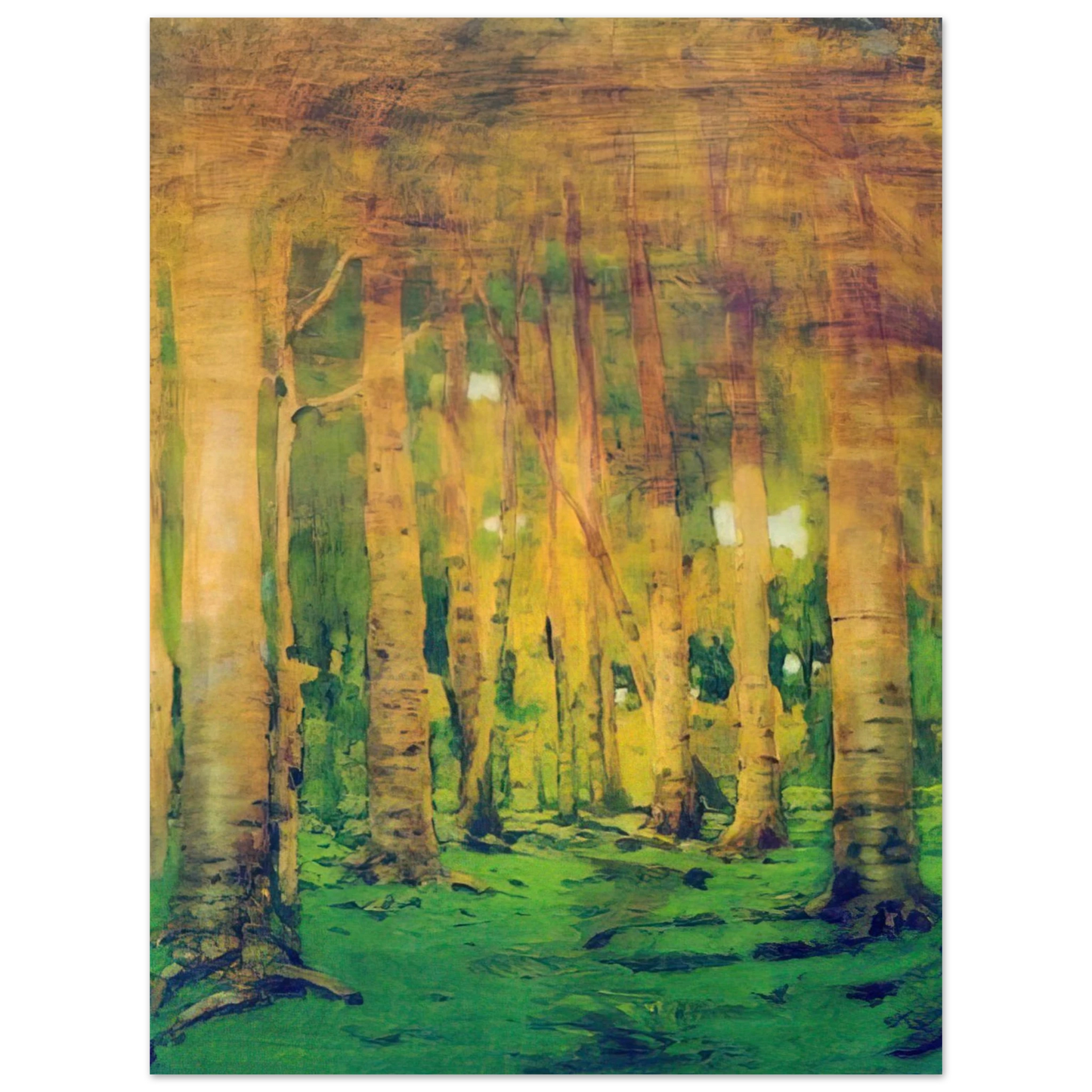 Arkhyp Kuindzhi - A Birch Grove. Spots of sunlight Fine Art Poster - Default Title