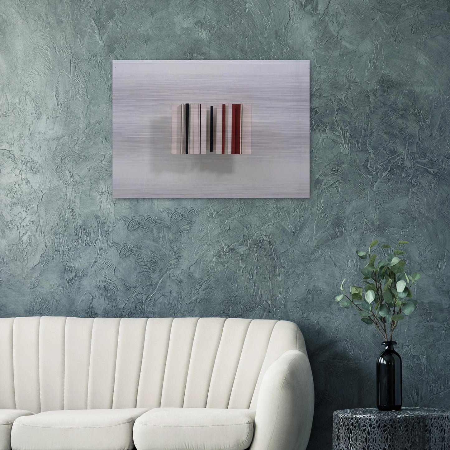 RELIEF CONSTRUCTION IN WHITE BLACK AND MAROON 1963 - Victor Pasmore Brushed Aluminum Print - 70x100 cm / 28x40 inches | Victor Pasmore Aluminum Print | Victor Pasmore Prints