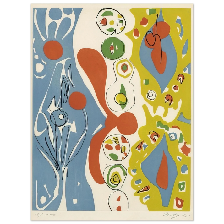 Ernst Wilhelm Nay - Spiele des Menschen - 1965 75x100 cm / 30x40inches Fine Art Poster