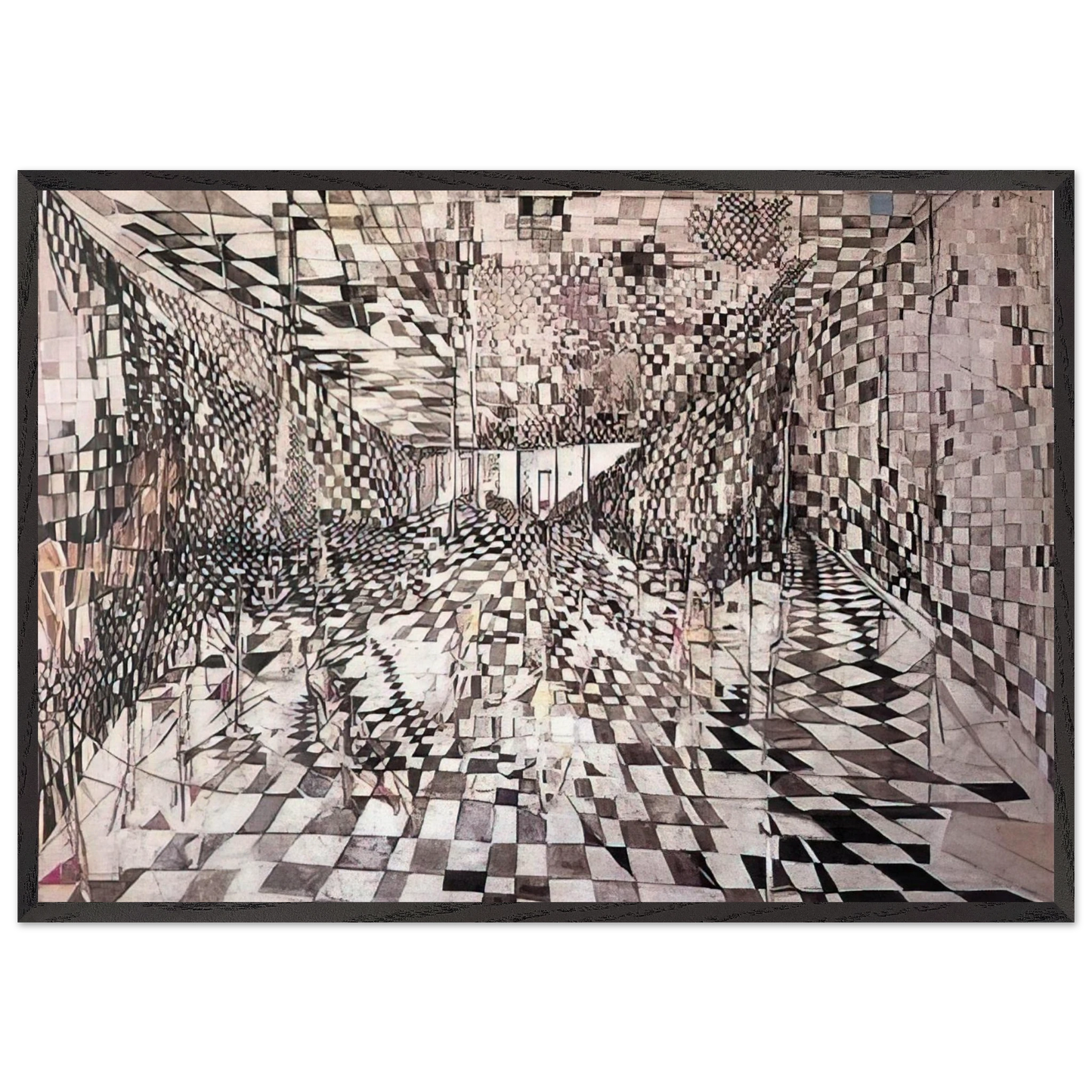 Enigma - 1947 - Maria Helena Vieira da Silva 70x100 cm / 28x40 inches Framed Art Print – Black Wooden Frame