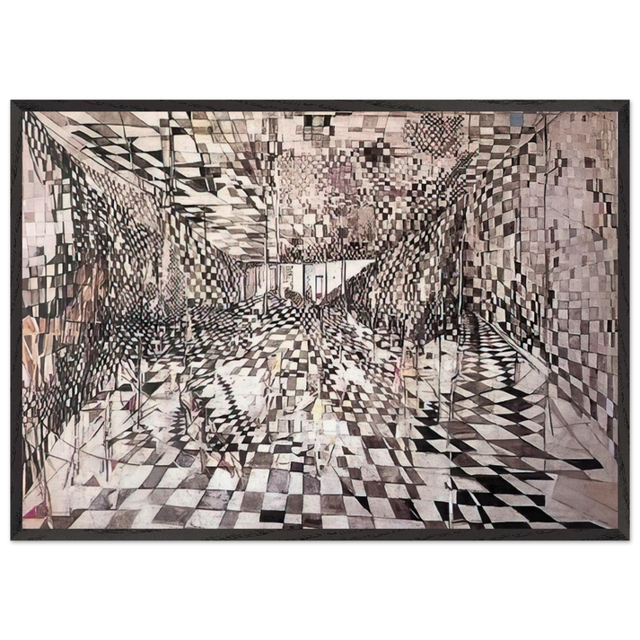 Enigma - 1947 - Maria Helena Vieira da Silva 70x100 cm / 28x40 inches Framed Art Print – Black Wooden Frame