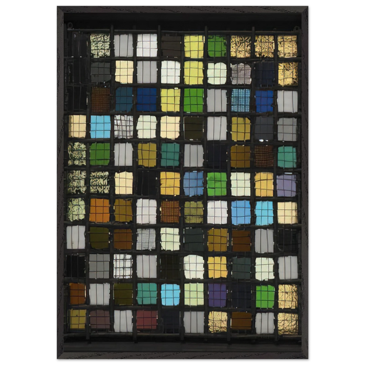 GRID MOUNTED 1921 - Josef Albers 70x100 cm / 28x40 inches Framed Art Print – Black Wooden Frame