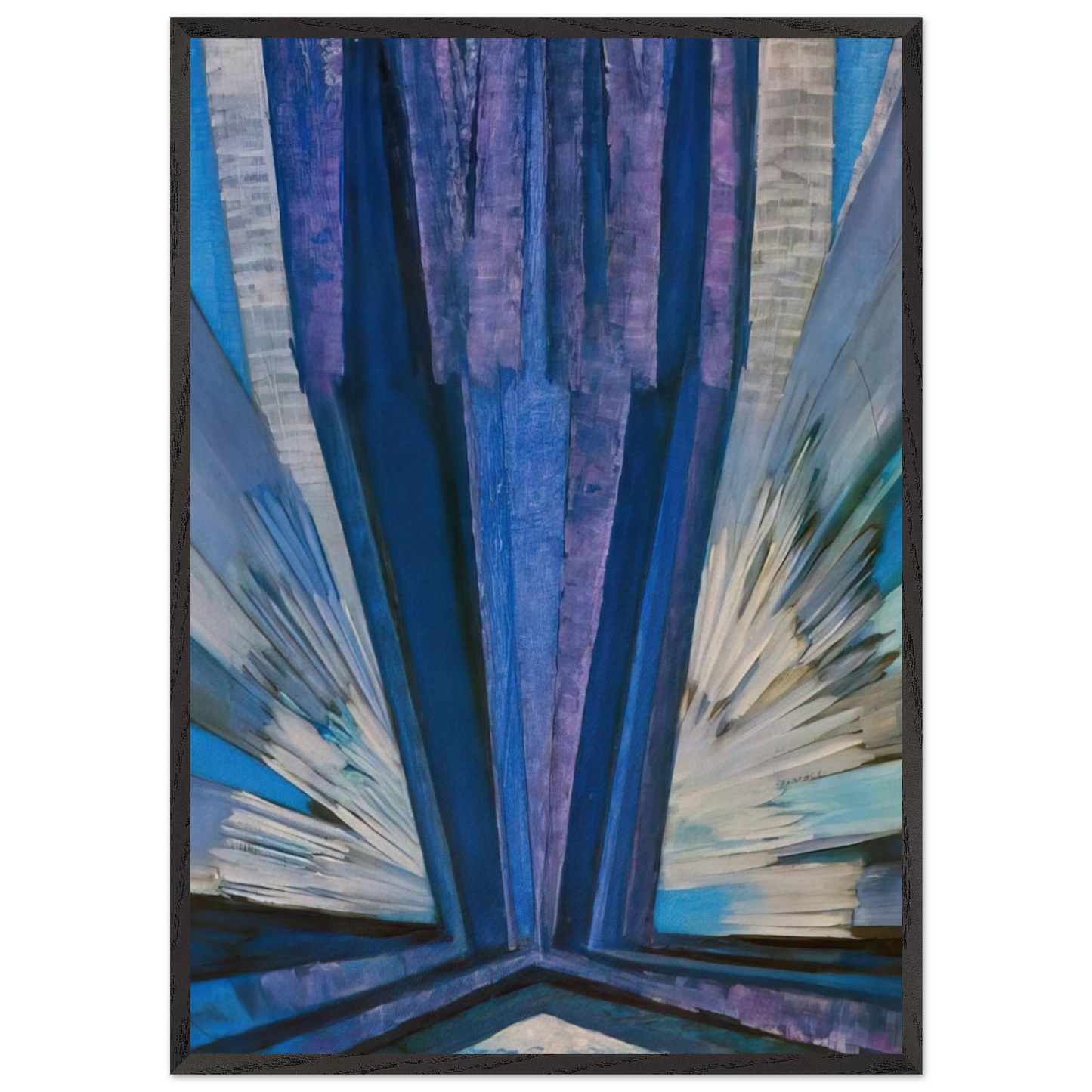 Blue N2 - Frantisek Kupka 70x100 cm / 28x40 inches Framed Art Print – Black Wooden Frame