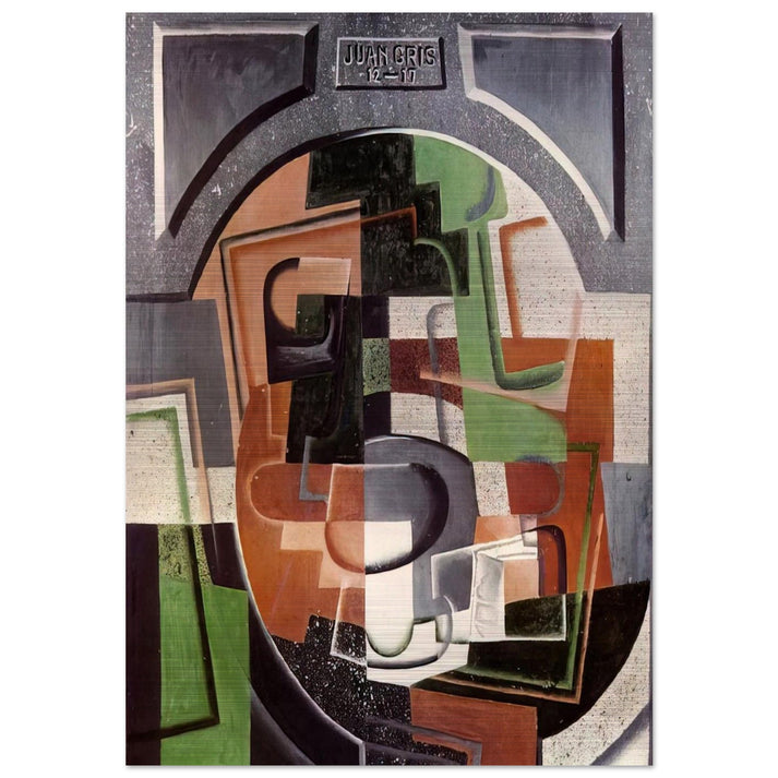 STILL LIFE ON PLAQUE 1917 - Juan Gris Brushed Aluminum Print - 70x100 cm / 28x40 inches | Juan Gris Aluminum Print | Juan Gris Prints