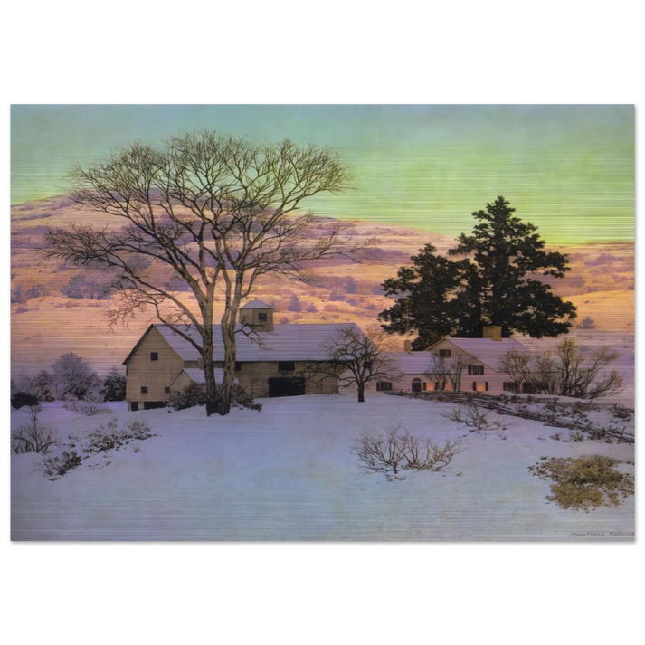 Afterglow - Maxfield Parrish Brushed Aluminum Print - 70x100 cm / 28x40 inches | Maxfield Parrish Aluminum Print | Maxfield Parrish Prints