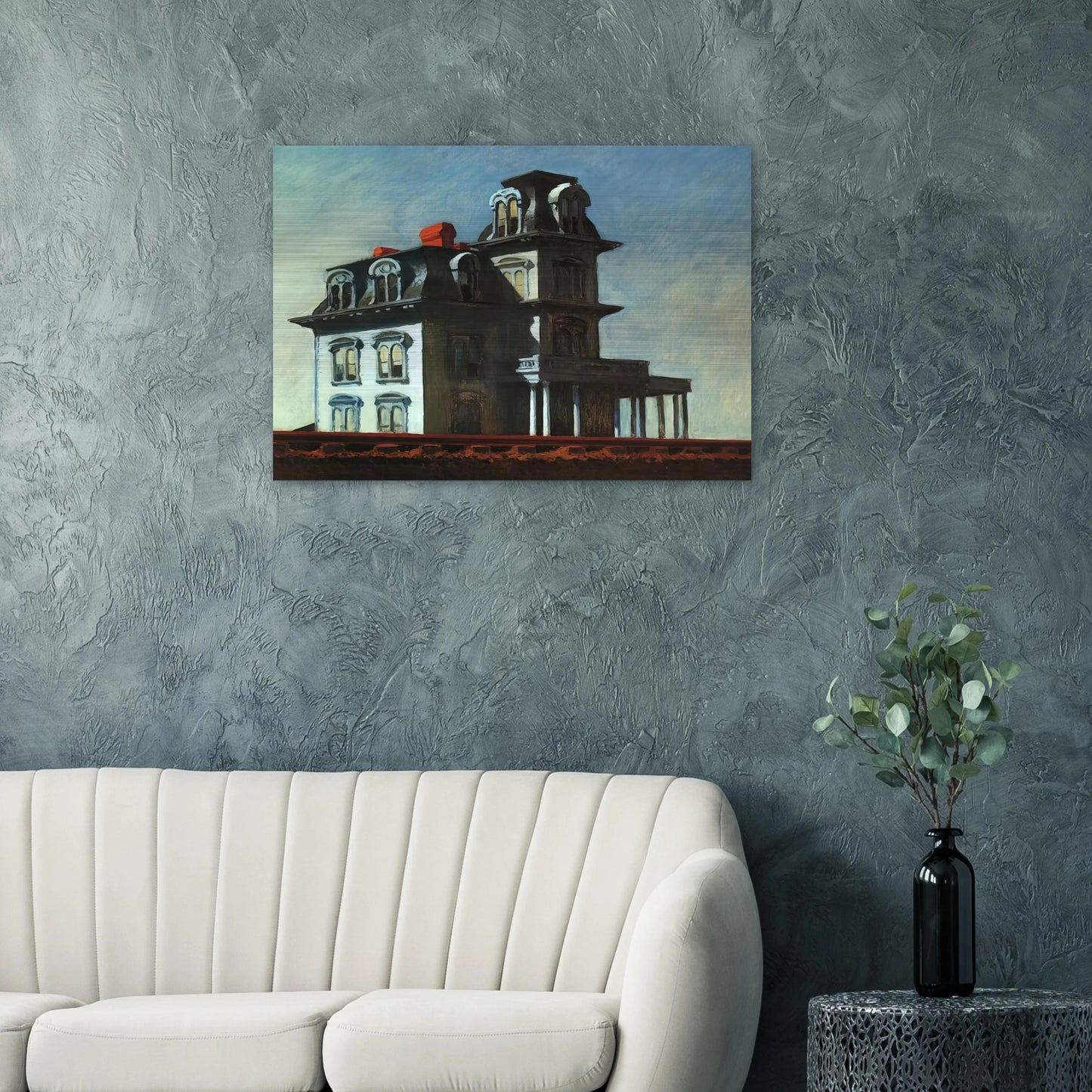 House by the Railroad - Edward Hopper Brushed Aluminum Print - 70x100 cm / 28x40 inches | Edward Hopper Aluminum Print | Edward Hopper Prints