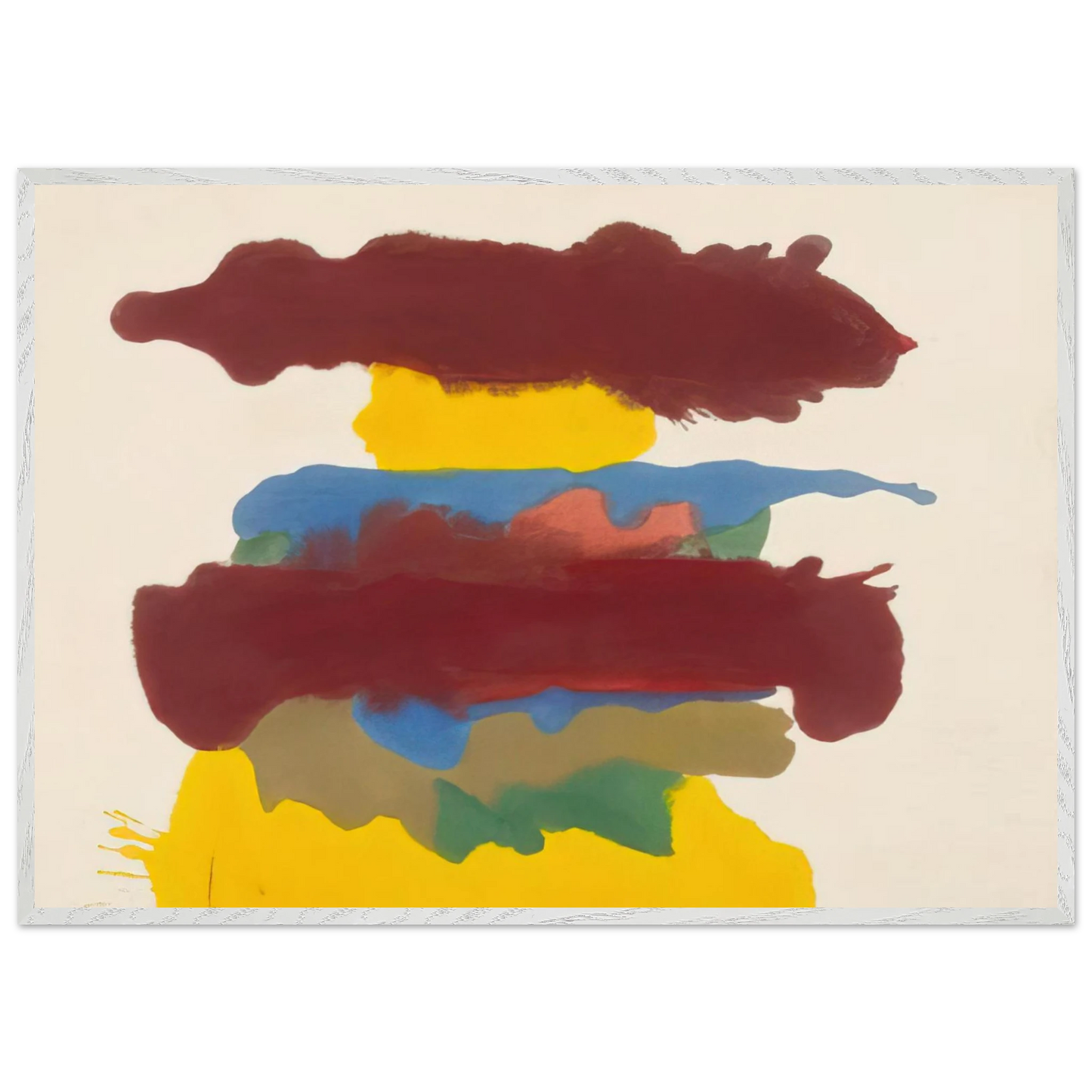 Helen Frankenthaler - Weather Change - 1963 Wall art - 21x29.7 cm / 8x12" - Premium Wooden Framed Poster With Fine Art Paper - White frame
