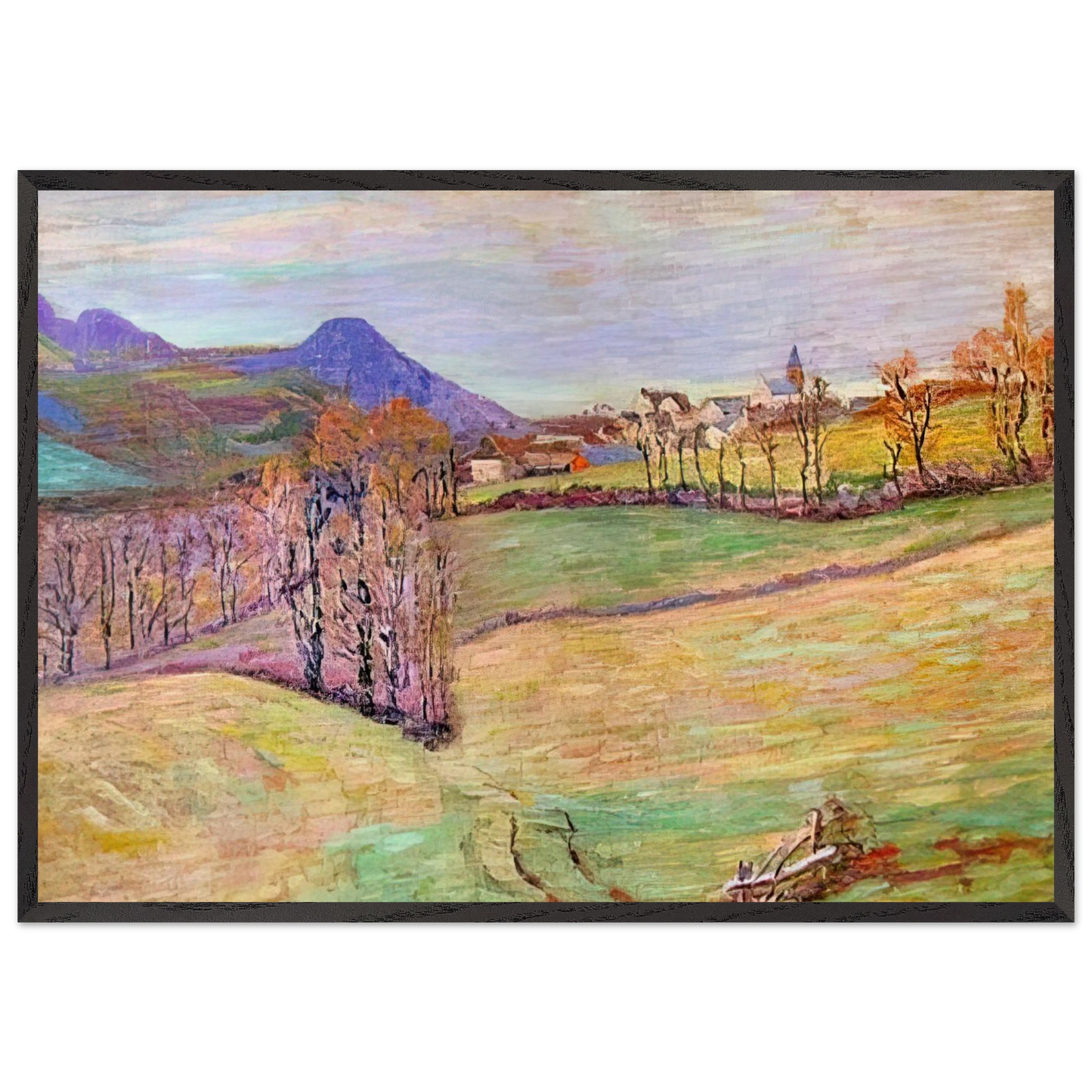 View of Saint-Sauves - Armand Guillaumin Framed Art Print – Black Wooden Frame - Default Title - -Framed Art Print
