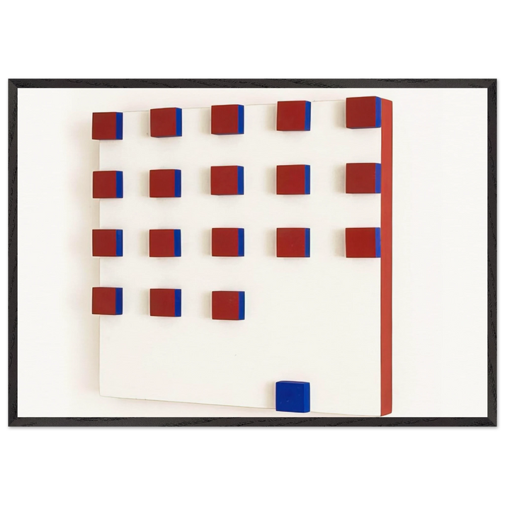 Relief in Red and Blue - 1956 - Lygia Pape 70x100 cm / 28x40 inches Framed Art Print – Black Wooden Frame