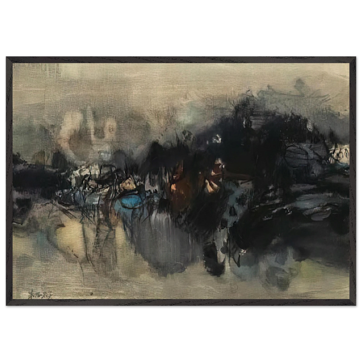UNTITLED 1964 N4 - Chu teh Chun 70x100 cm / 28x40 inches Framed Art Print – Black Wooden Frame